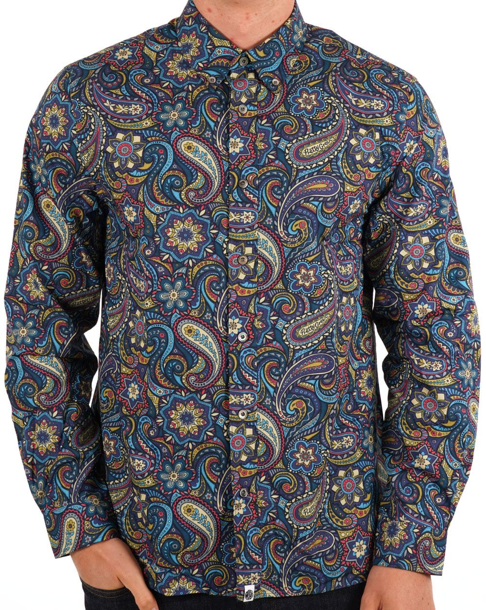 Pretty Green Marriot Paisley Shirt Blue