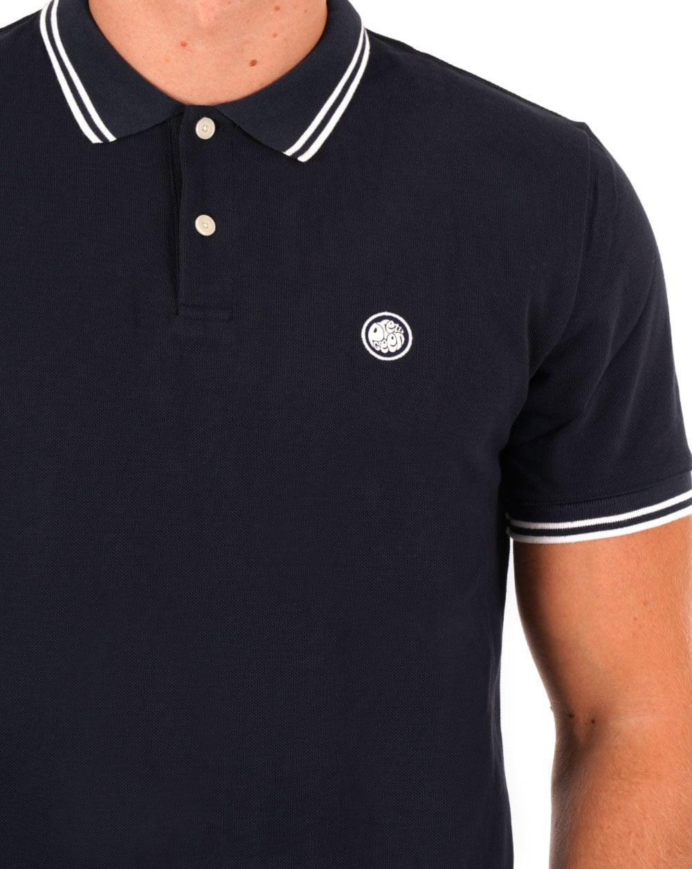 Pretty Green Barton Short Sleeve Polo Shirt Navy/white