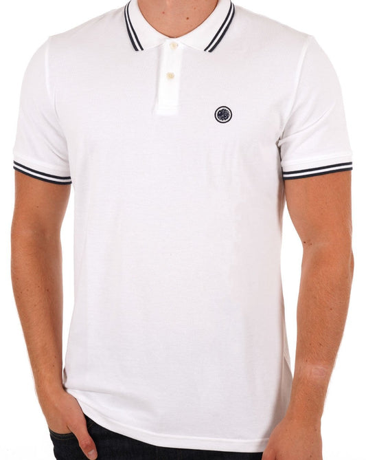 Pretty Green Tipped Polo Shirt White Navy