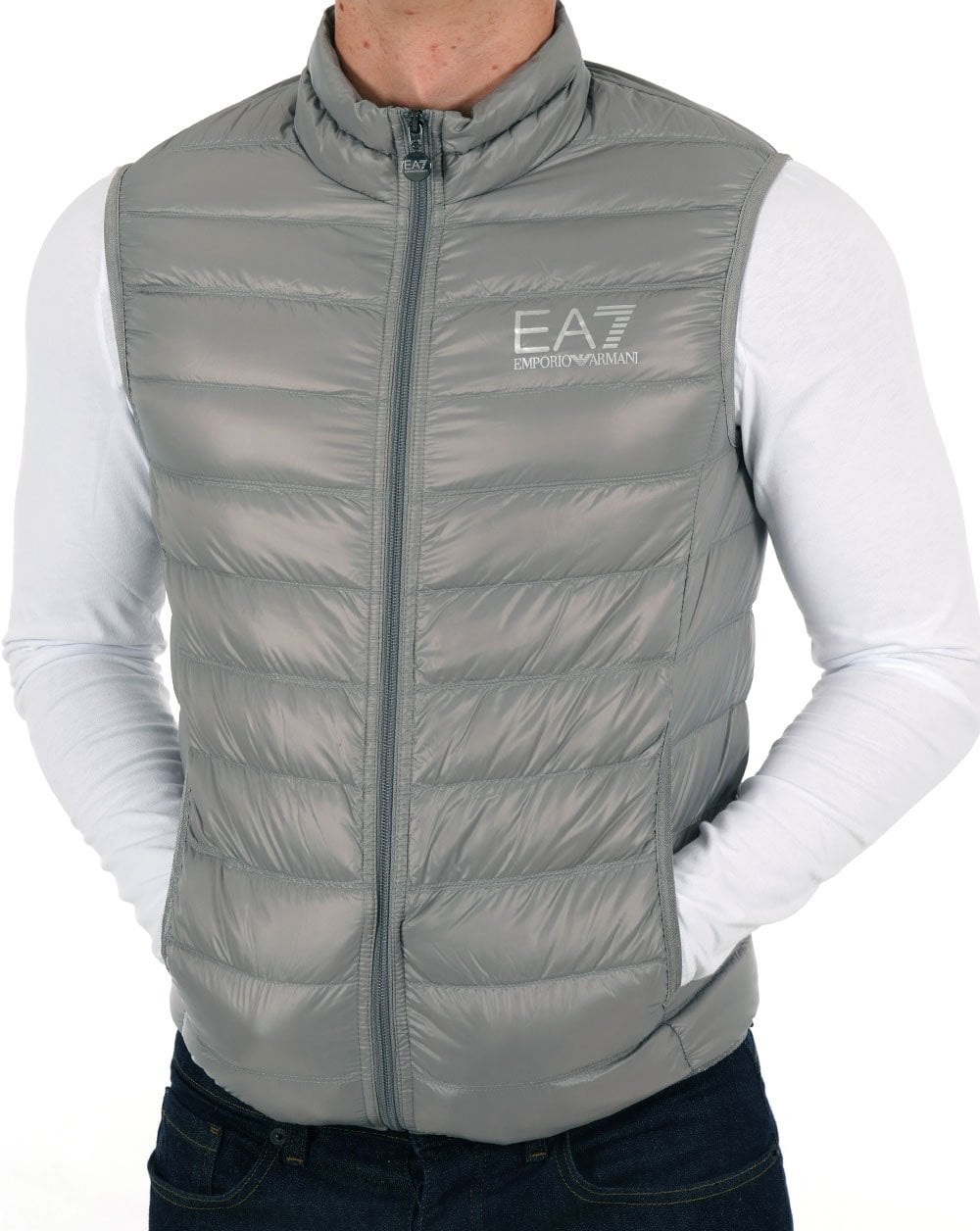 EA7 Core Logo Down Vest Grey