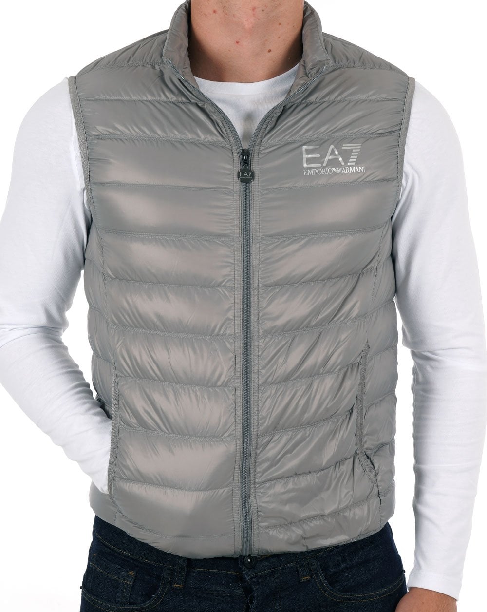 EA7 Core Logo Down Vest Grey
