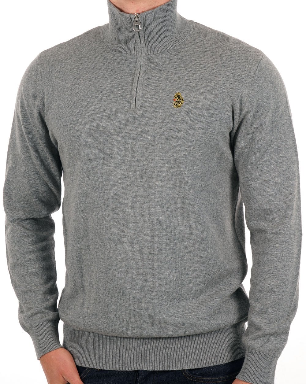 Luke Tel Aviv 1/4 Zip Knit Mid Marl Grey