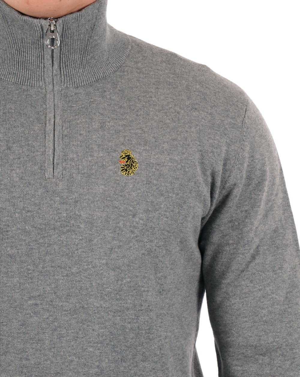 Luke Tel Aviv 1/4 Zip Knit Mid Marl Grey