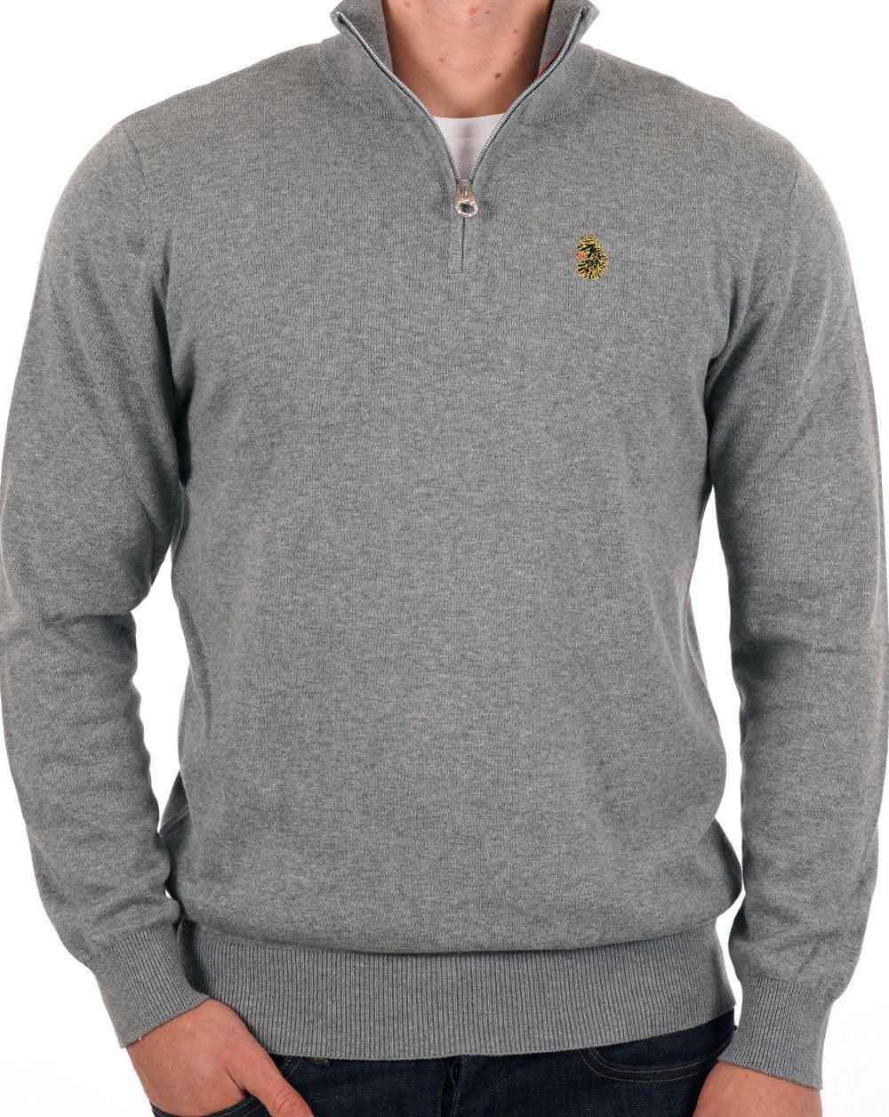 Luke Tel Aviv 1/4 Zip Knit Mid Marl Grey