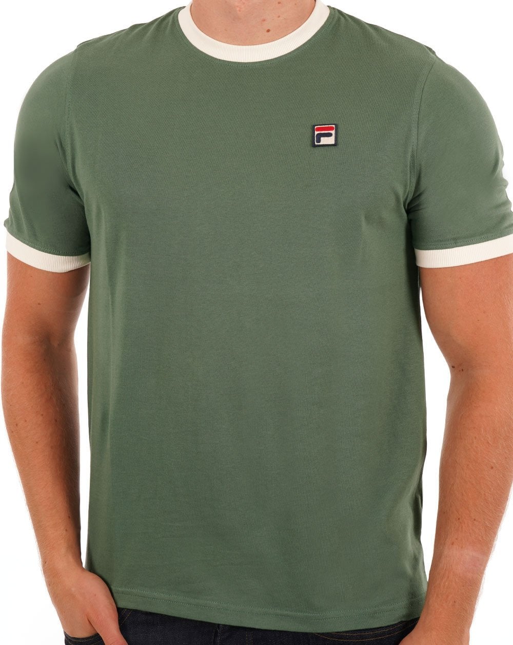 Fila Vintage Ringer T Shirt Dark Forest/Gardenia