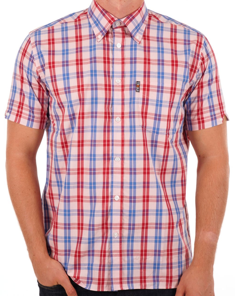 Trojan Check S/s Shirt Pink