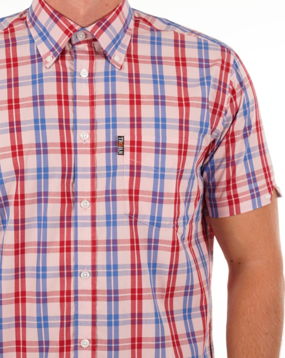 Trojan Check S/s Shirt Pink