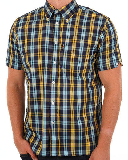 Trojan Check S/S Shirt Navy
