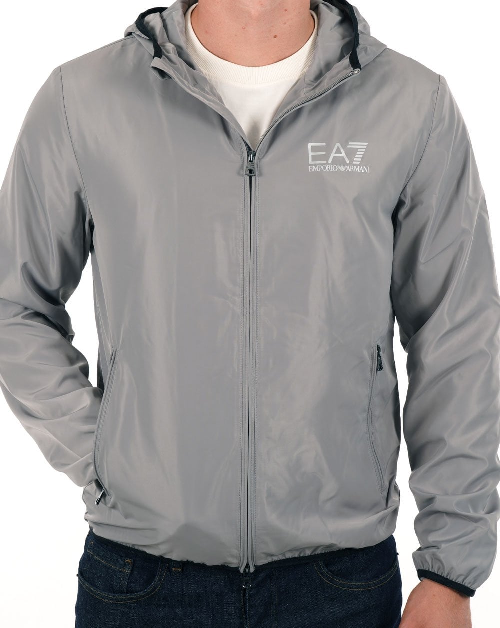 EA7 Core Identity Hooded Jacket Grey Flannel