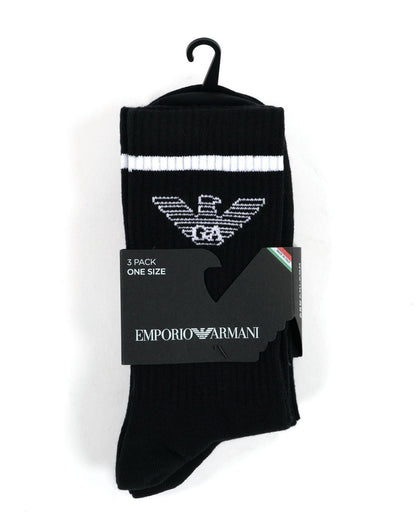 Emporio Armani 3 Pack Socks Black/white