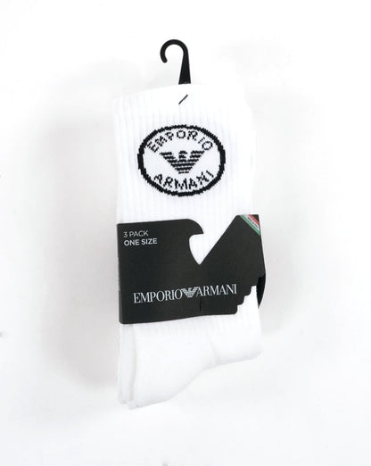 Emporio Armani 3 Pack Socks White/black