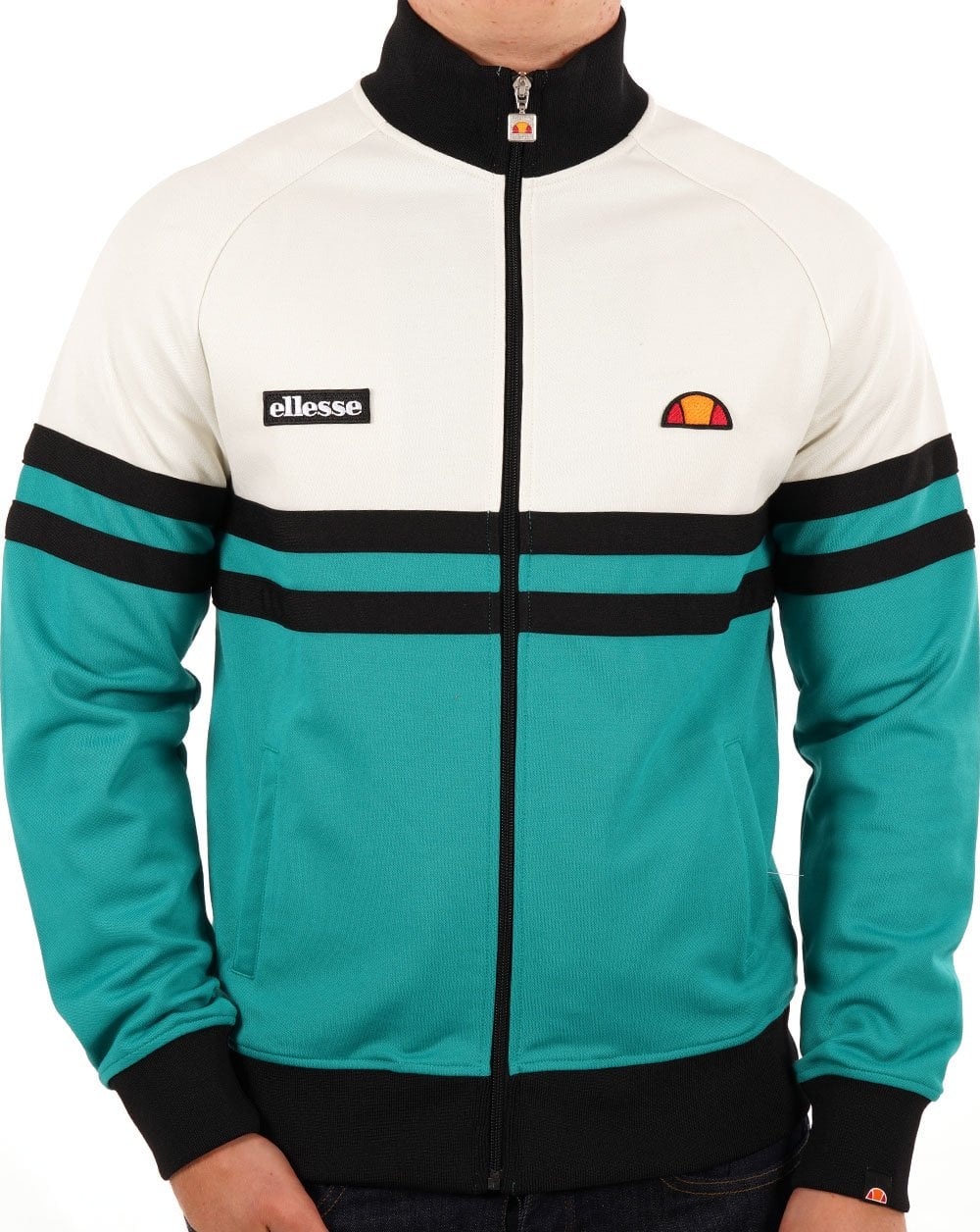 Ellesse Rimini Track Top Off White/green/black