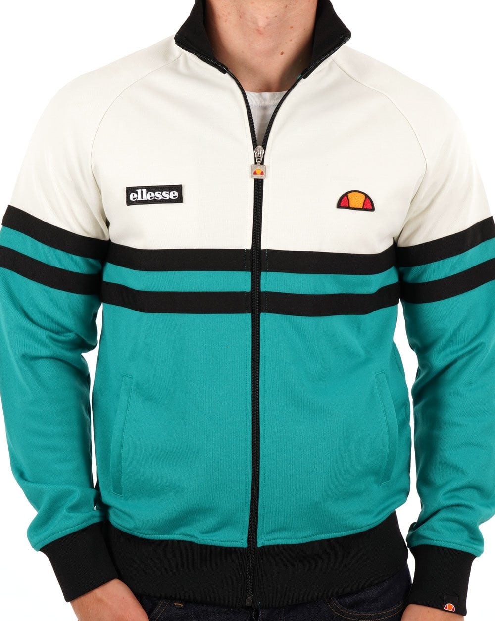 Ellesse Rimini Track Top Off White/green/black