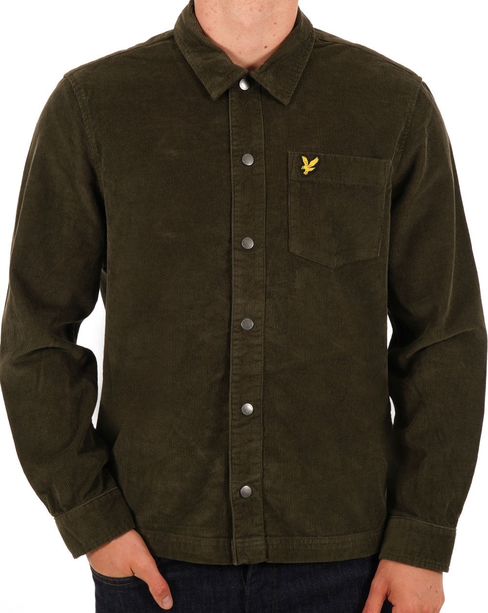 Lyle & Scott Cord Overshirt Olive Green