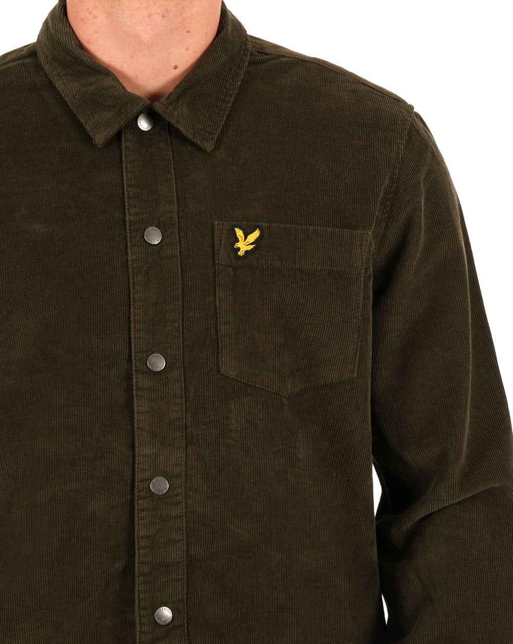 Lyle & Scott Cord Overshirt Olive Green