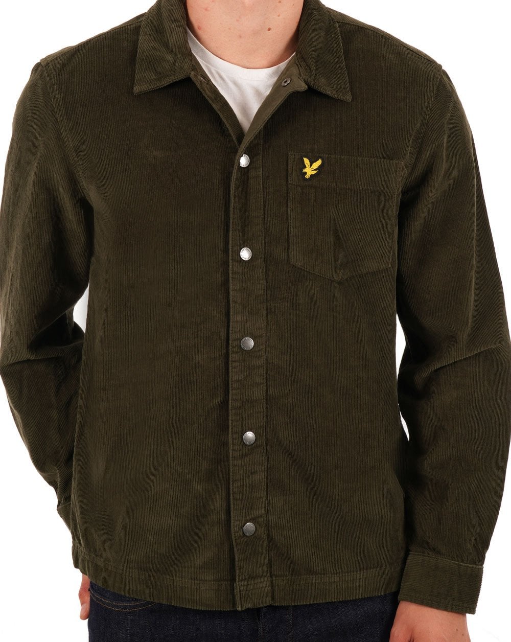 Lyle & Scott Cord Overshirt Olive Green