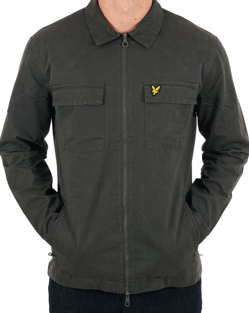 Lyle & Scott Cotton Twill Overshirt Gunmetal