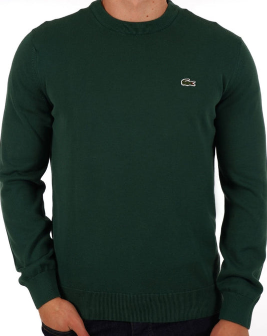 Lacoste Lacoste Crew Neck Knit Jumper Deep Green