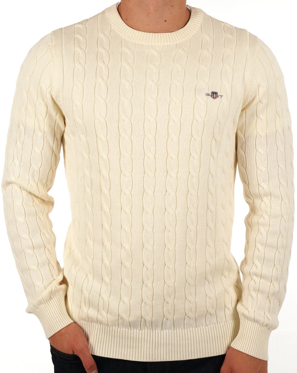 Gant Cable Knit Jumper Cream