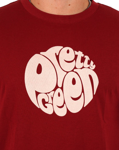 Pretty Green Gillespie Logo T-shirt Dark Red