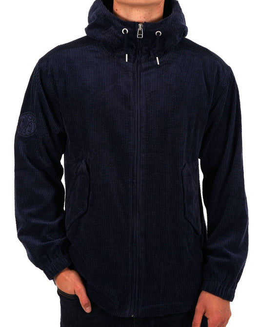 Pretty Green Pretty Green Acquiesce Cord Hooded Jacket Navy