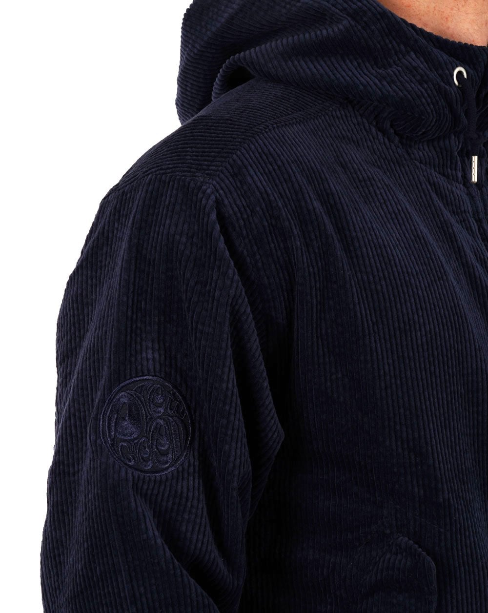 Pretty Green Acquiesce Cord Hooded Jacket Navy