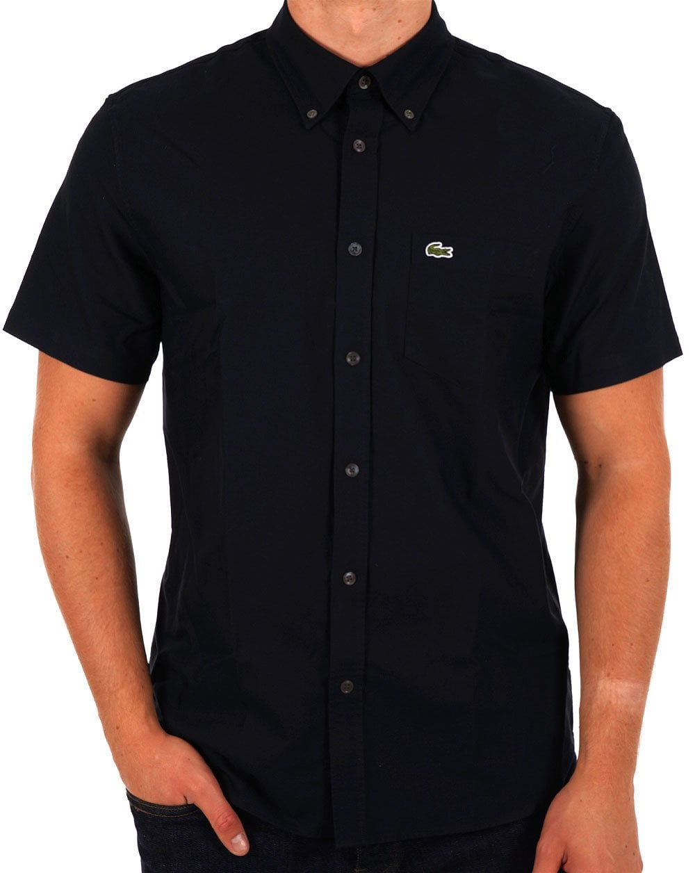 Lacoste Oxford Short Sleeve Shirt Navy