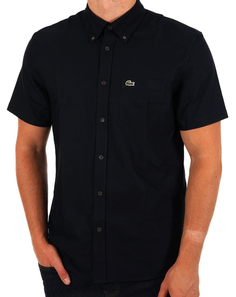 Lacoste Oxford Short Sleeve Shirt Navy