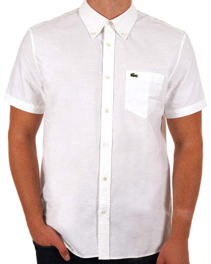 Lacoste Oxford Short Sleeve Shirt White