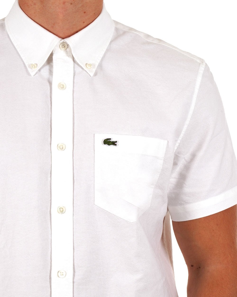 Lacoste Oxford Short Sleeve Shirt White