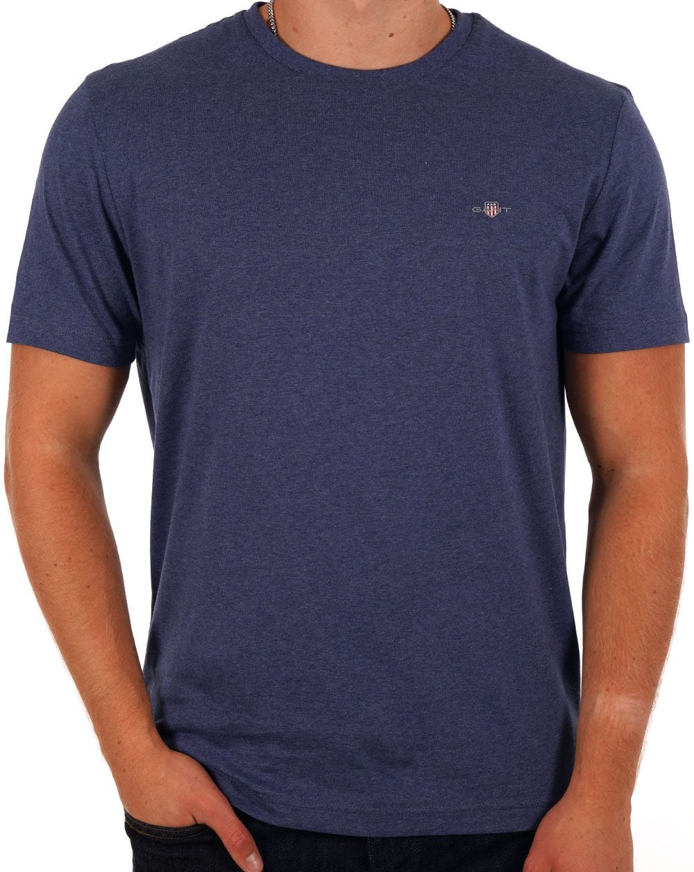 Gant Shield Crew T-shirt Blue Melange