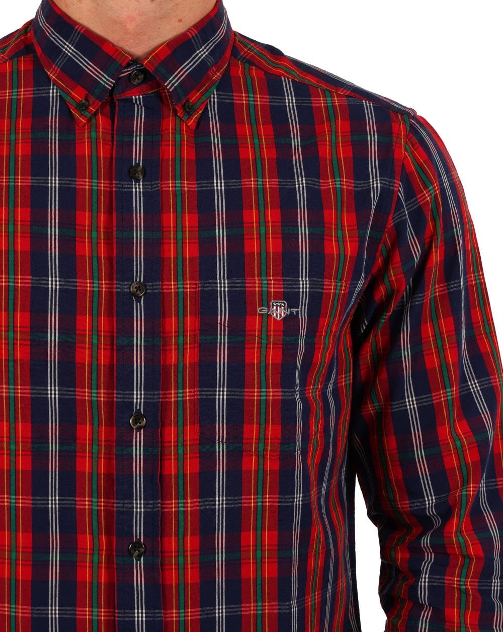 Gant Poplin Check Shirt Persian Blue