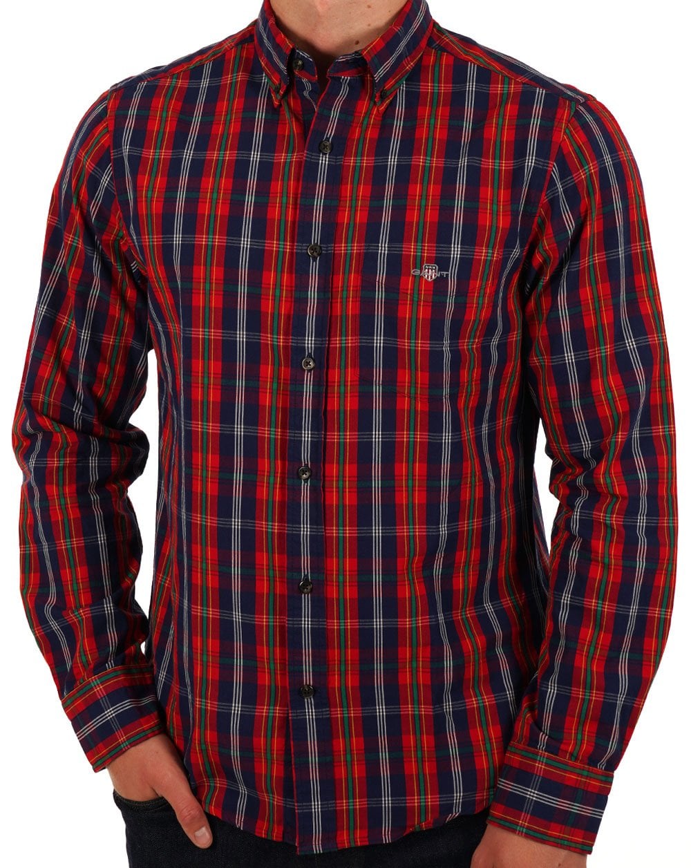 Gant Poplin Check Shirt Persian Blue