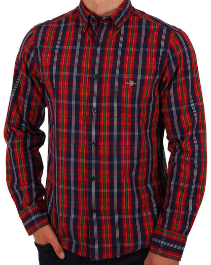 Gant Poplin Check Shirt Persian Blue