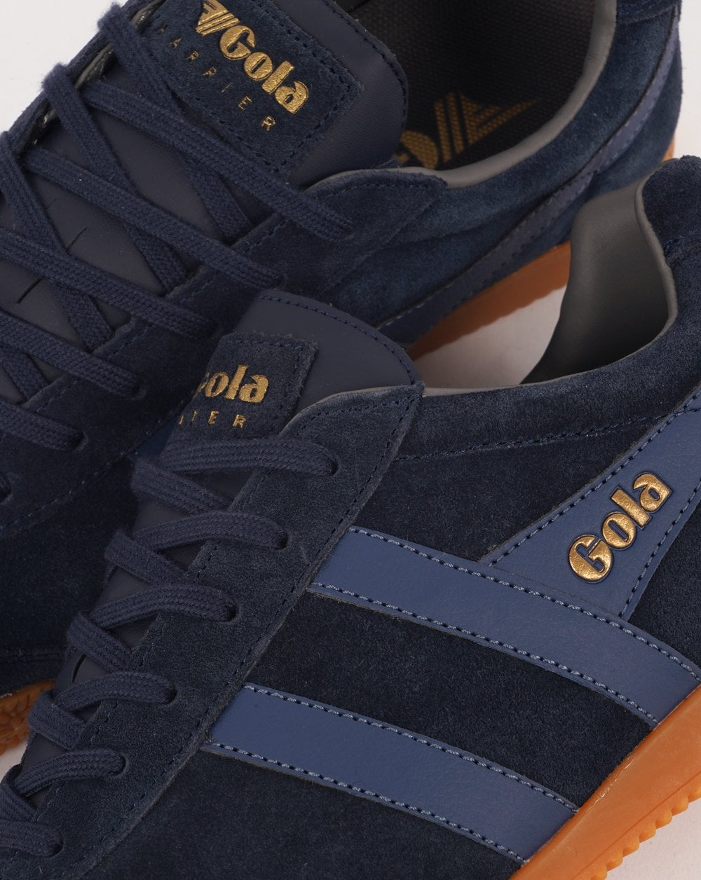 Gola Harrier Suede Trainer Navy/Moonlight/Ash