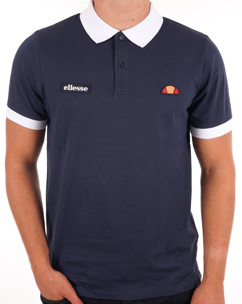 Ellesse Lessepsia Polo Shirt Navy/White