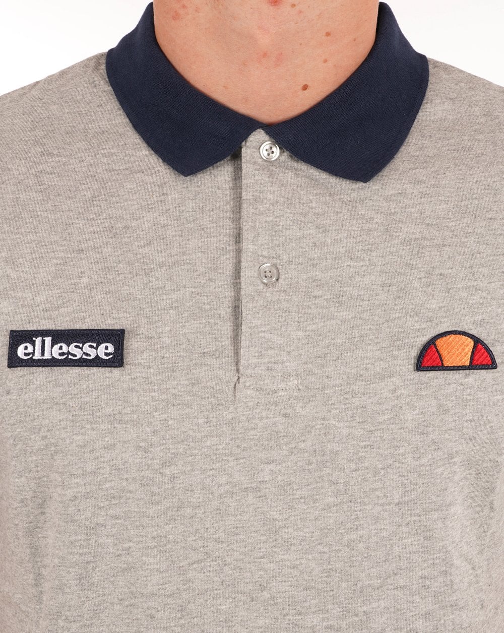 Ellesse Lessepsia Polo Shirt Grey Marl/Navy