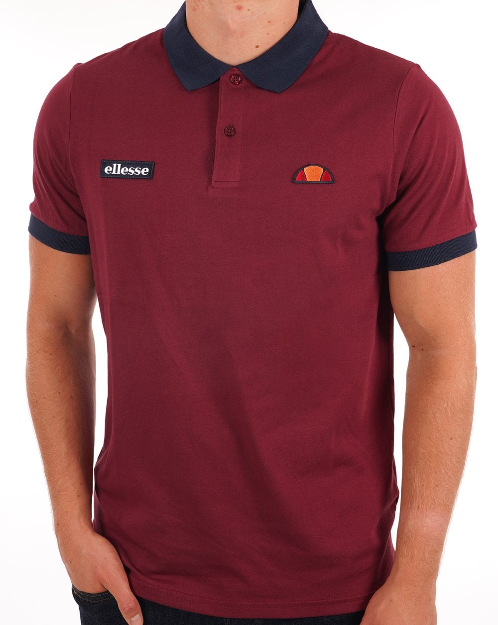 Ellesse Lessepsia Polo Shirt Burgundy/Navy