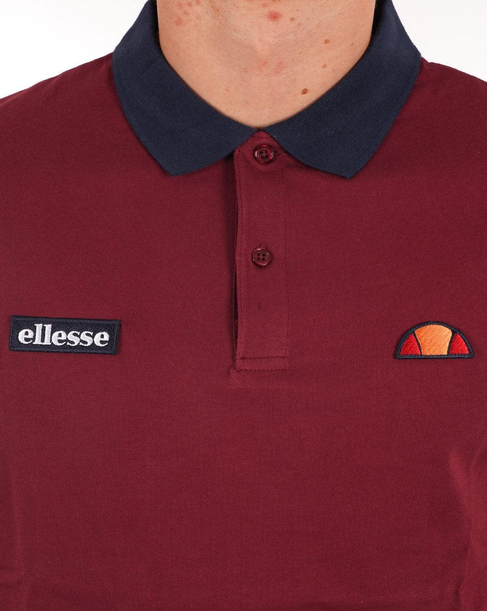 Ellesse Lessepsia Polo Shirt Burgundy/Navy