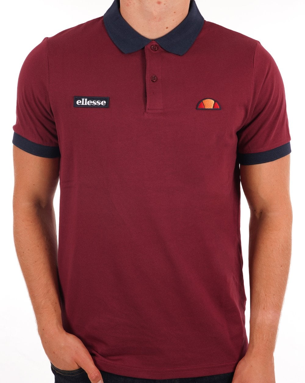 Ellesse Lessepsia Polo Shirt Burgundy/Navy