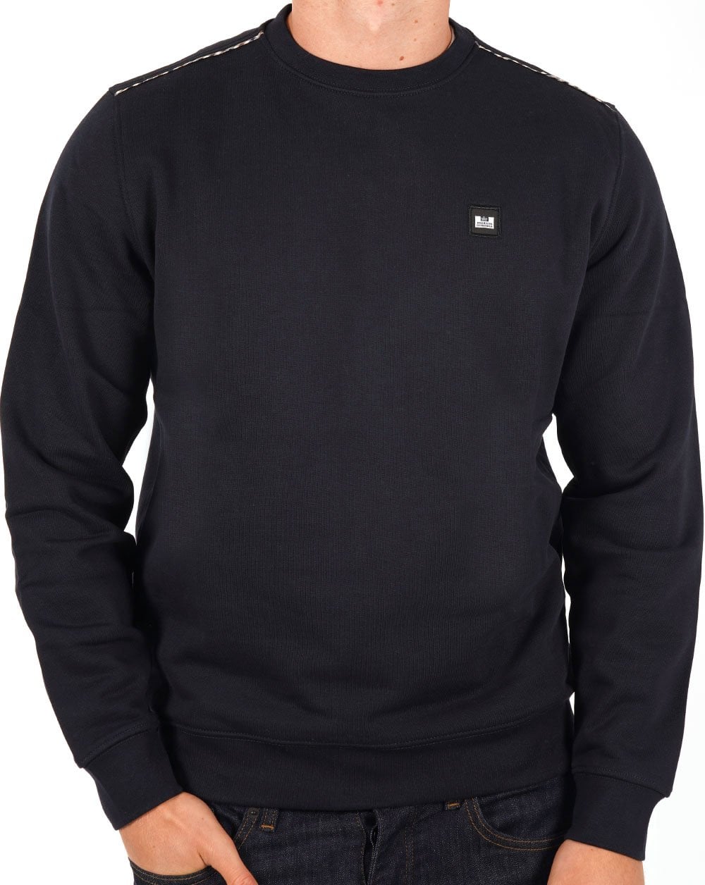 Weekend Offender Sweatshirt Navy -Check detail