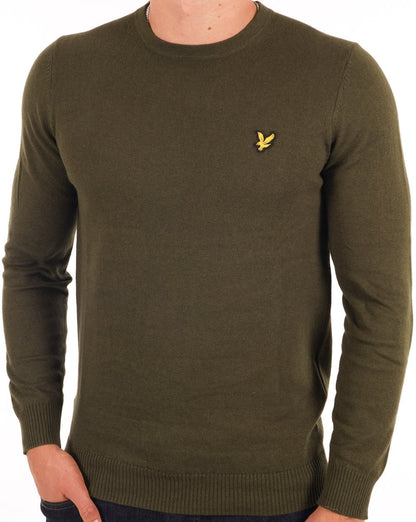 Lyle & Scott Cotton Merino Crew Jumper Olive
