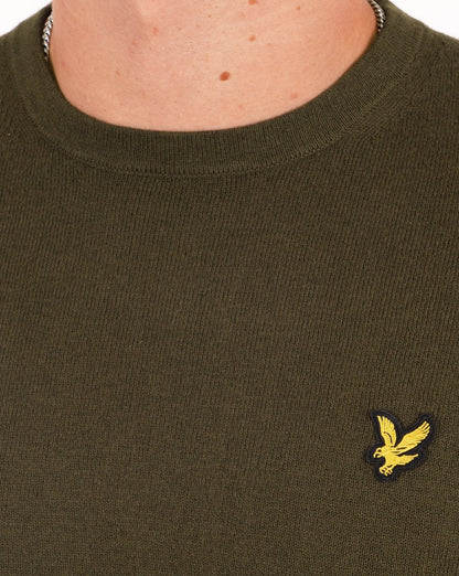 Lyle & Scott Cotton Merino Crew Jumper Olive