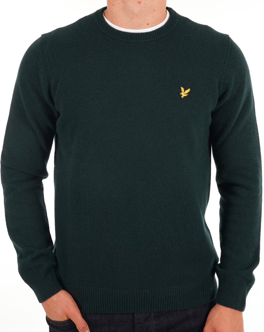 Lyle And Scott Crew Neck Lambswool knit Dark Green