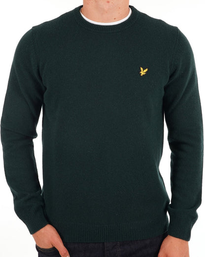 Lyle And Scott Crew Neck Lambswool knit Dark Green