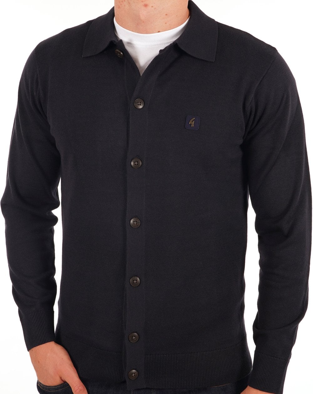 Gabicci Vintage Azima Full Button Polo Navy