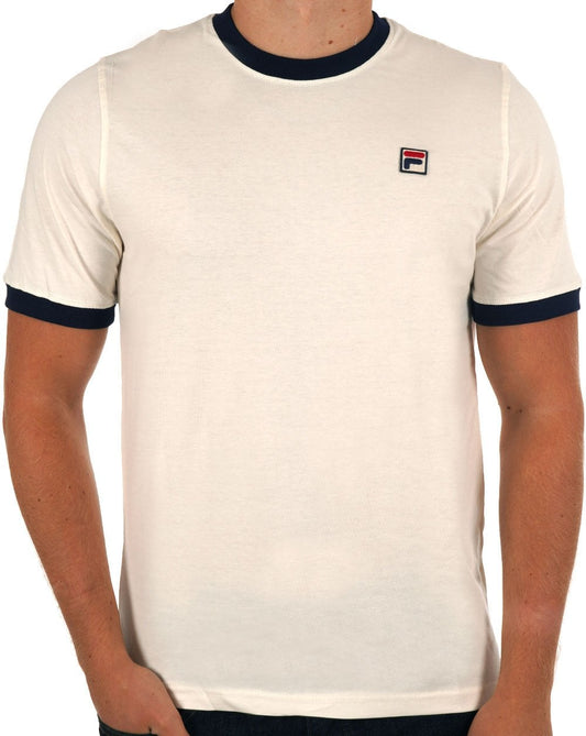 Fila Vintage Ringer T Shirt Gardenia/Navy