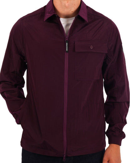 Weekend Offender Shimmer Nylon Overshirt Magenta