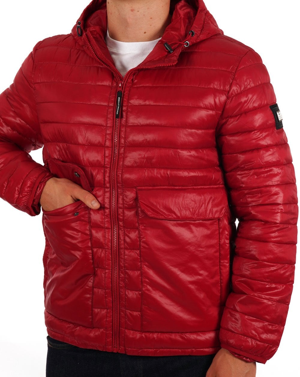 Weekend Offender Browne Quilted Jacket Scarlet