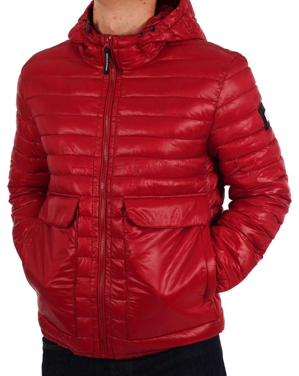 Weekend Offender Browne Quilted Jacket Scarlet